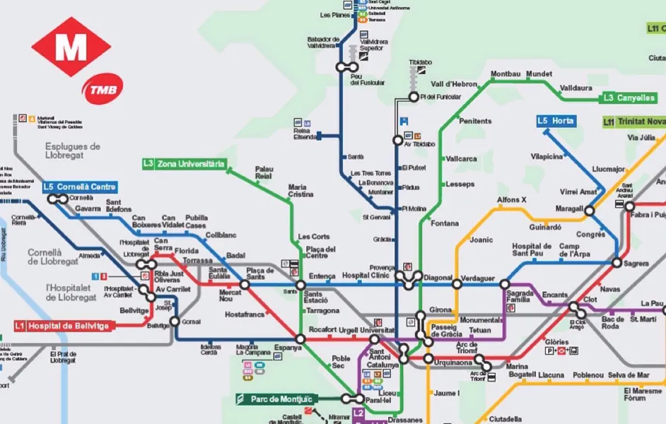 How long does it take to visit Sagrada Familia? Metro map showing route to Sagrada Família