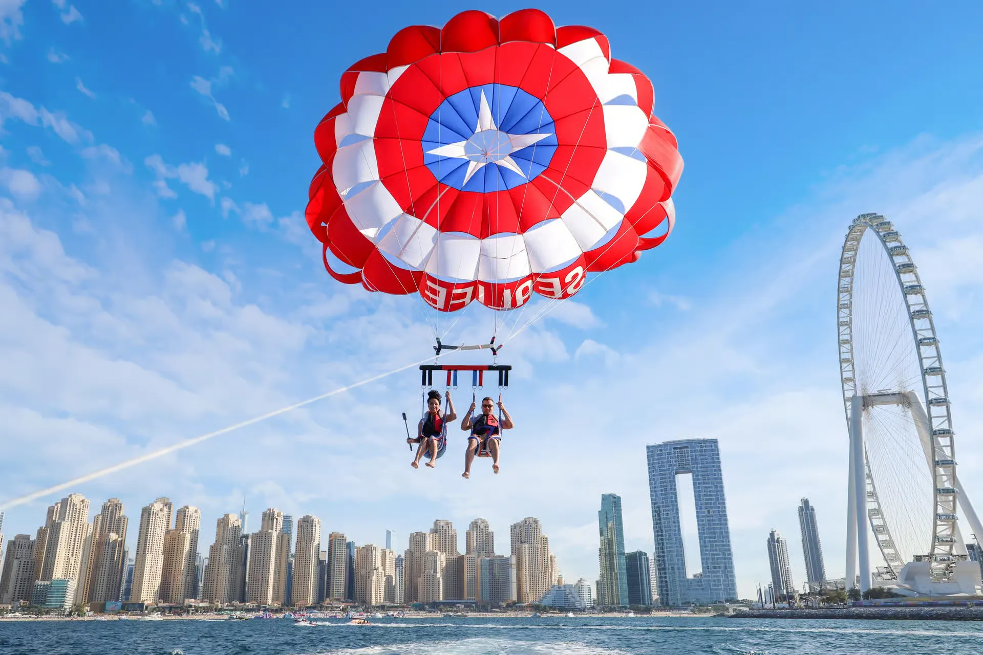 Dubai Palm View and JBR View Parasailing Experience