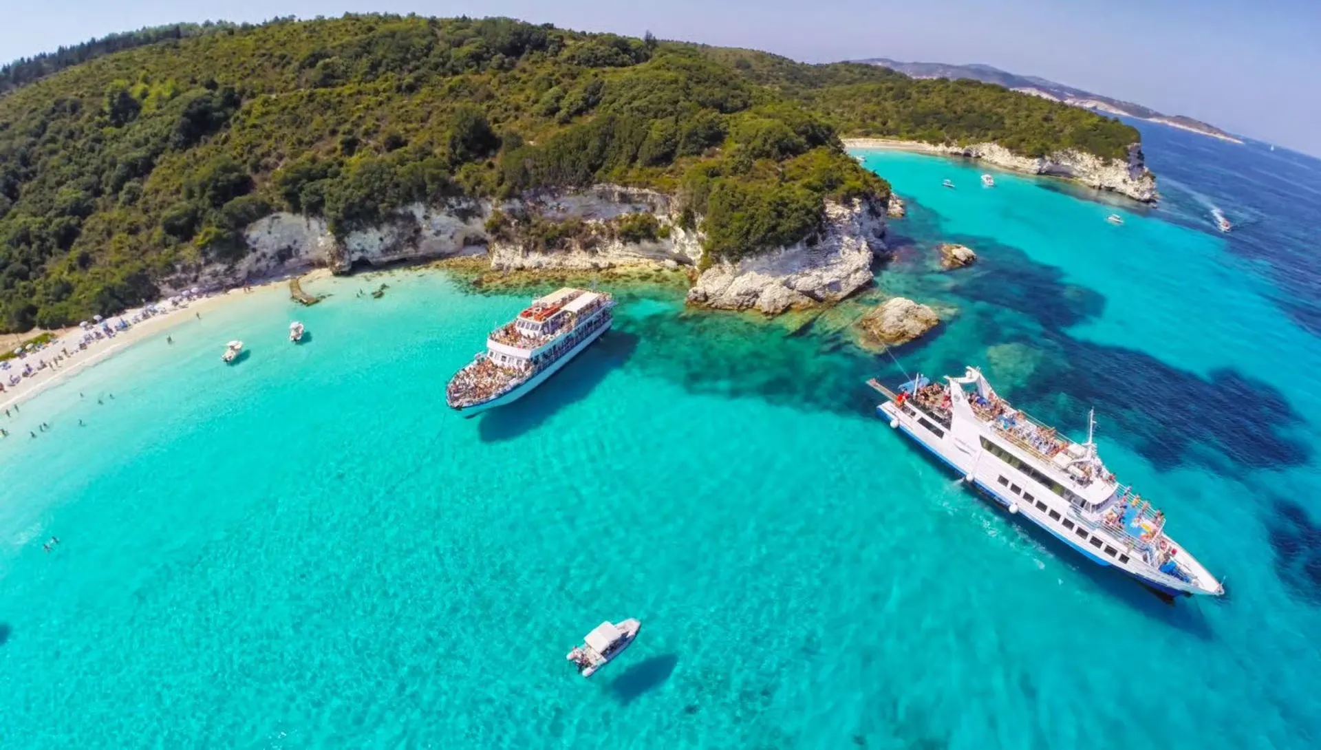 From Corfu Island: Antipaxos & Paxos Blue Caves Boat Cruise
