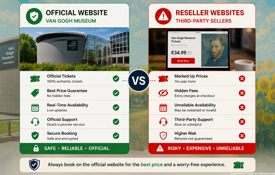 Official site vs reseller comparison badge graphic