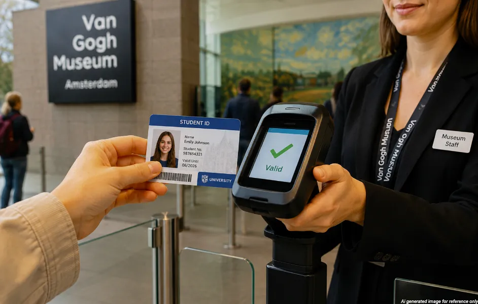 Student ID being shown or scanned