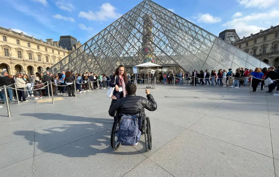 Wheelchair or accessible-entrance photo near the Pyramid lift